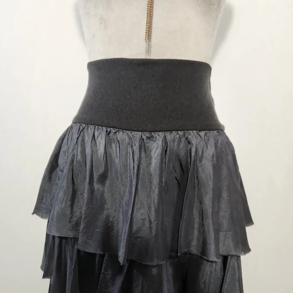 Neesh by D.A.R Anthropologie Women's Size 2 Black Layered Ruffle Tiered Skirt